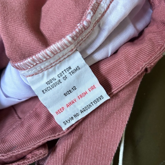 Urban bliss pink mauve jean button down belted mini skirt size 12-nwt - Picture 3 of 4